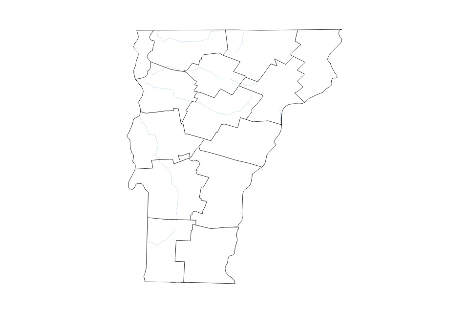Aperçu de la carte de contour de Vermont