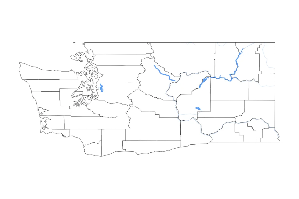 Aperçu de la carte de contour de Washington
