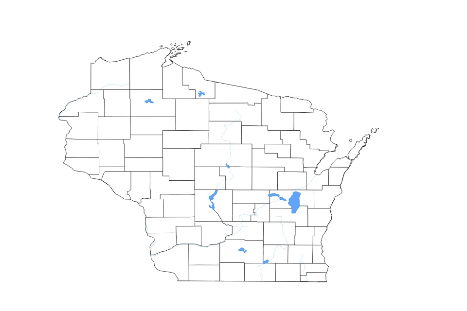 Aperçu de la carte de contour de Wisconsin
