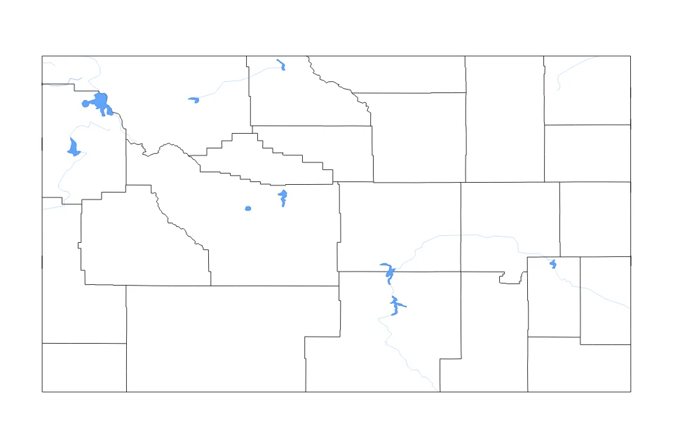 Aperçu de la carte de contour de Wyoming