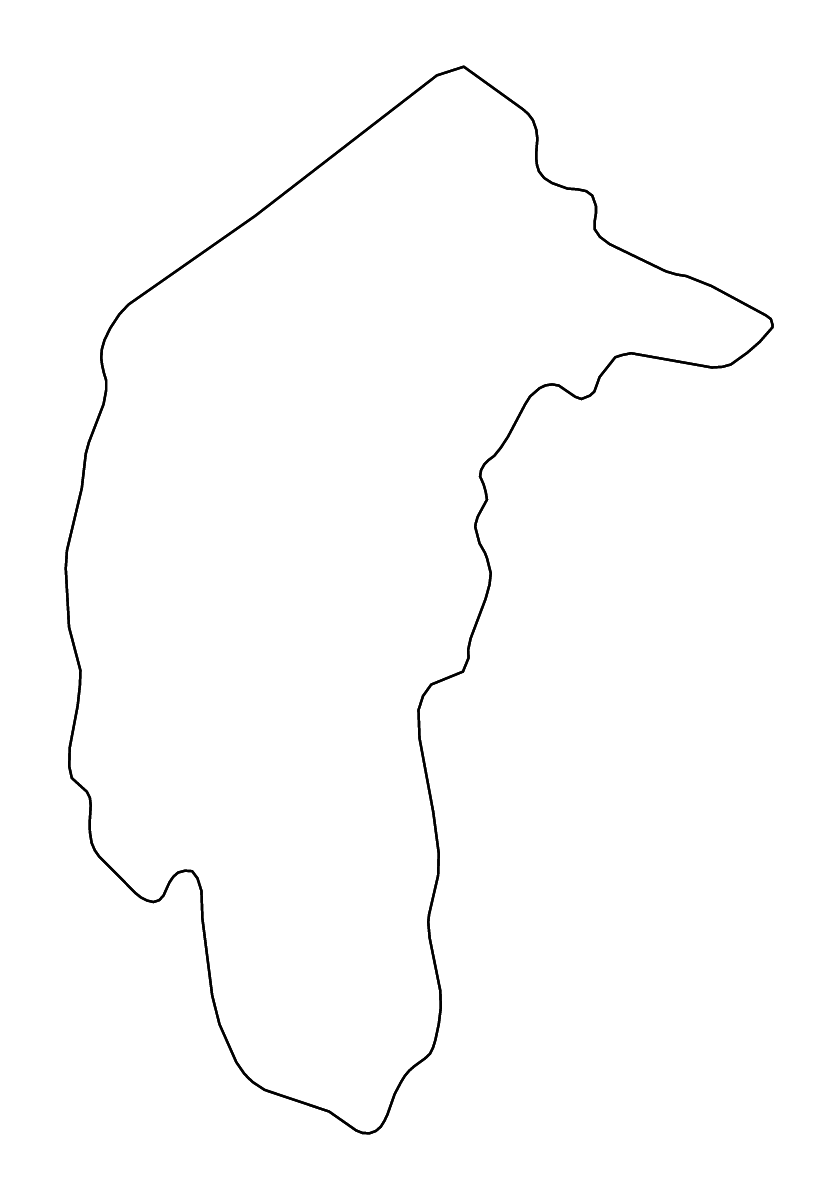 Mapa de contorno de Australian Capital Territory, Australia con ríos.