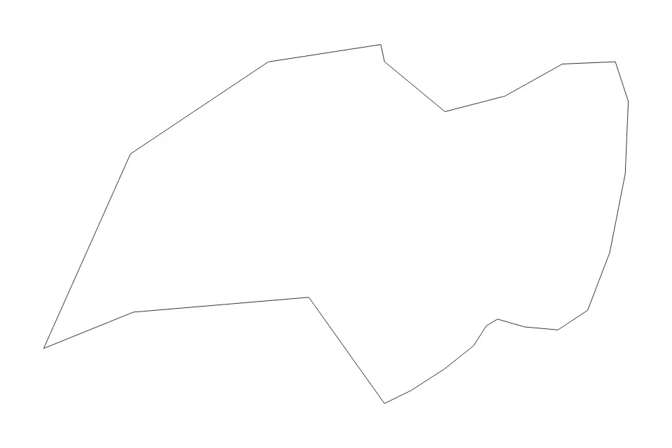 Outline map of Jervis Bay Territory, Australia with subdivision borders.