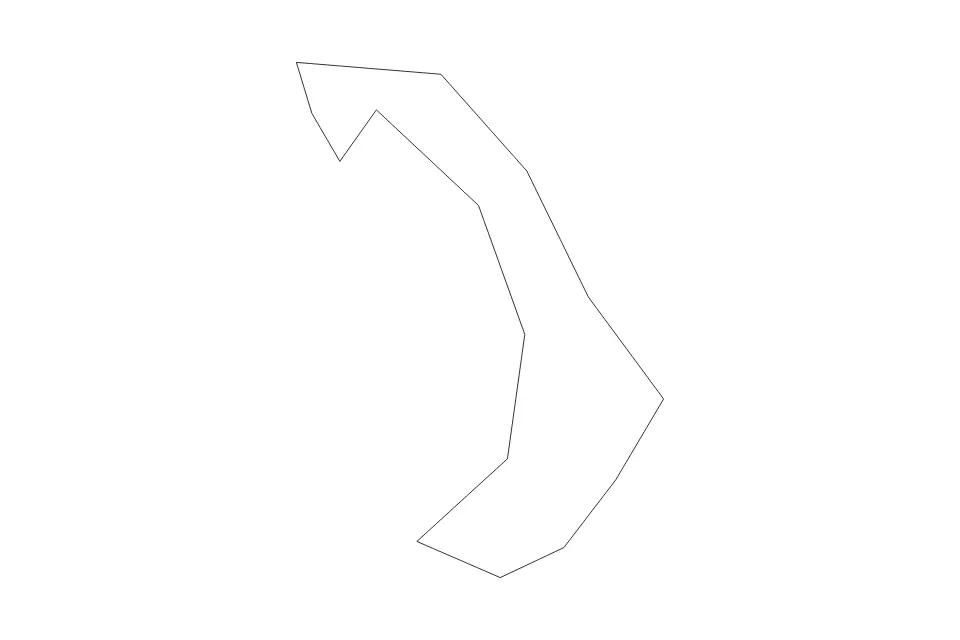 Outline map of Lord Howe Island, Australia with subdivision borders.