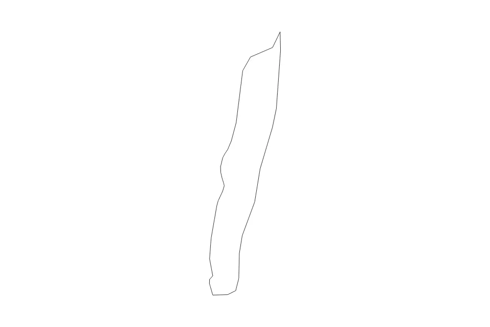 Outline map of Macquarie Island Administrative Area, Australia with subdivision borders.