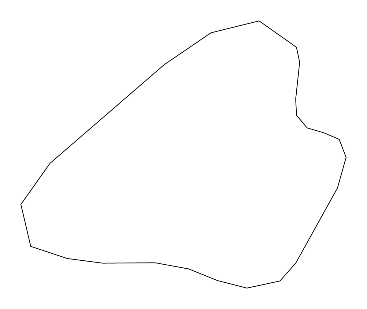 Mapa de contorno de Kosrae, Federated States of Micronesia.