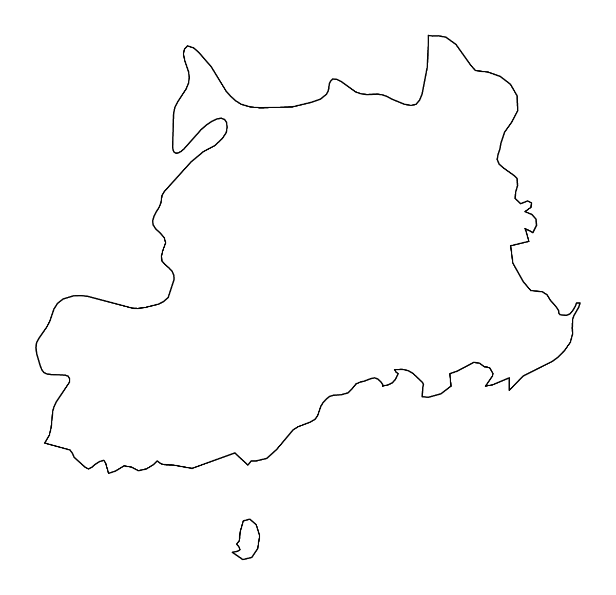 Mapa de contorno de Central, Fiji con ríos.