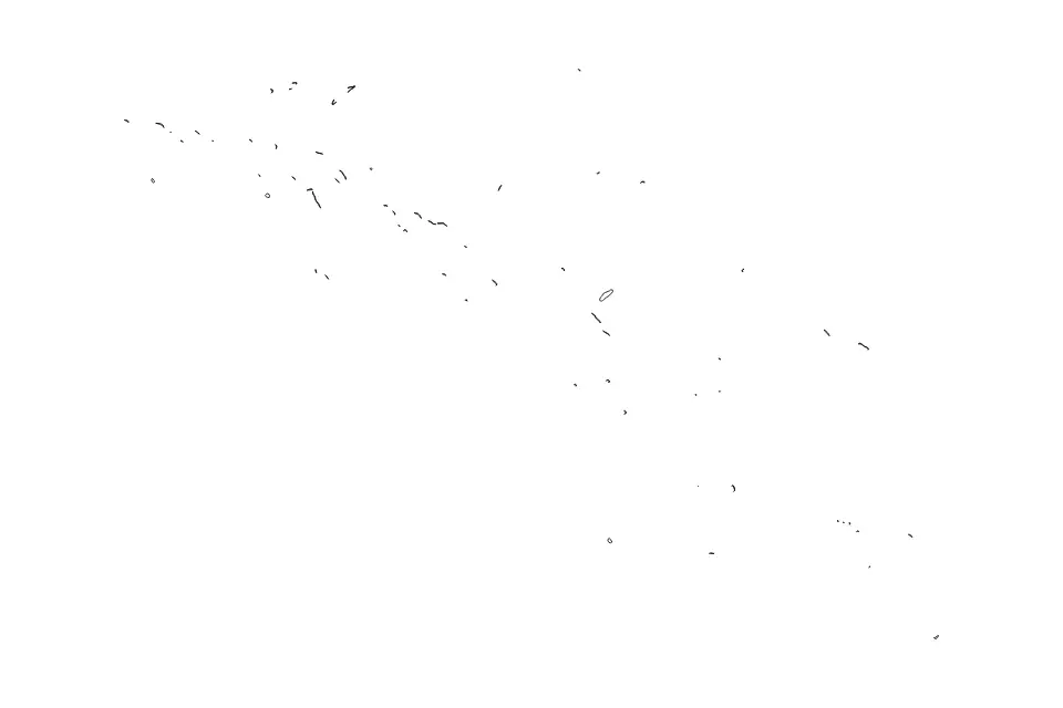 Outline map of Tuamotu Archipelago Administrative Area, French Polynesia with subdivision borders.