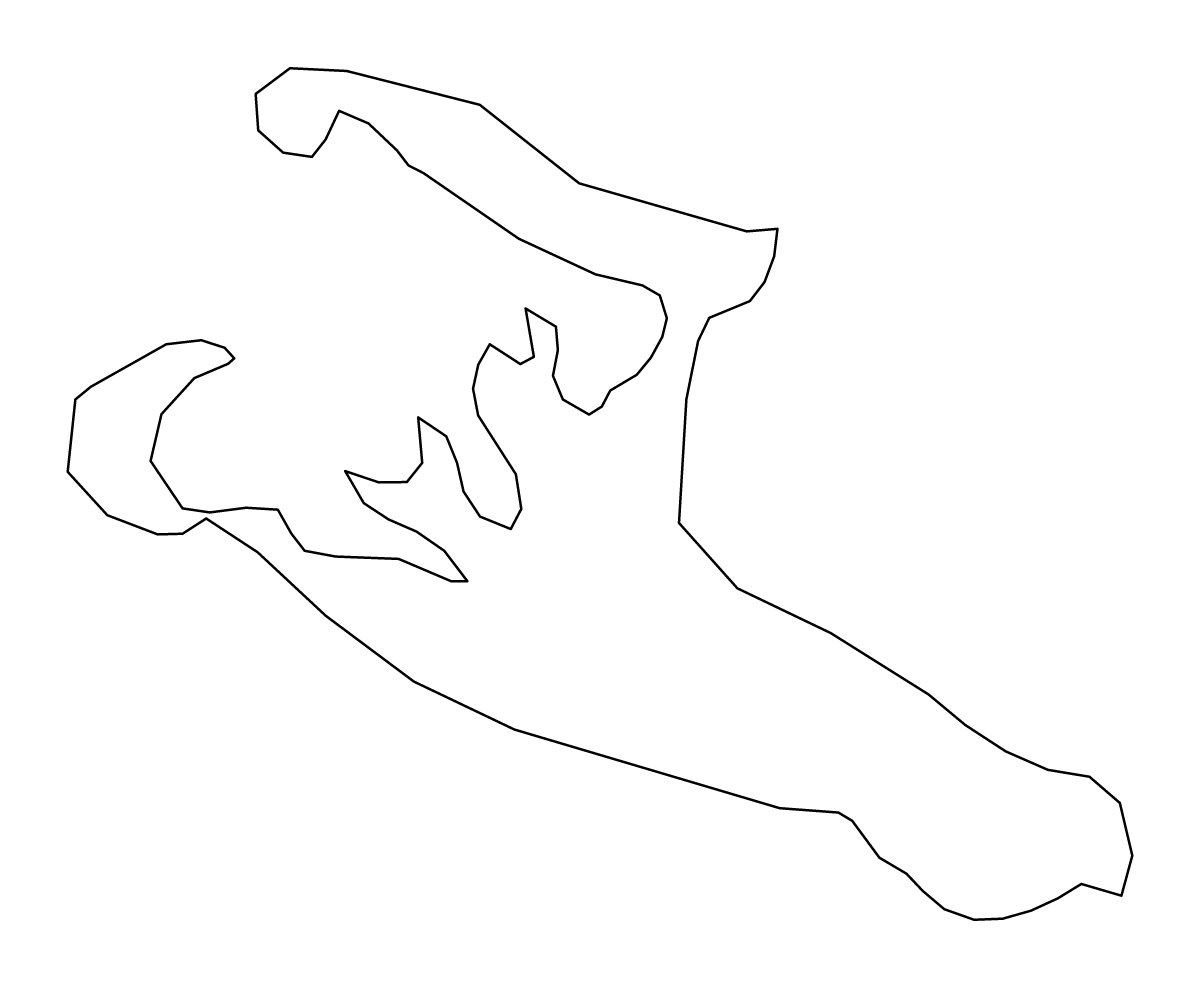 Carte de contour de Kiribati (pays).
