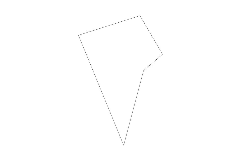 Outline map of Boe Administrative Area, Nauru with subdivision borders.