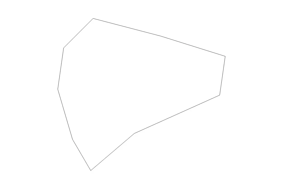 Outline map of Buada Administrative Area, Nauru with subdivision borders.