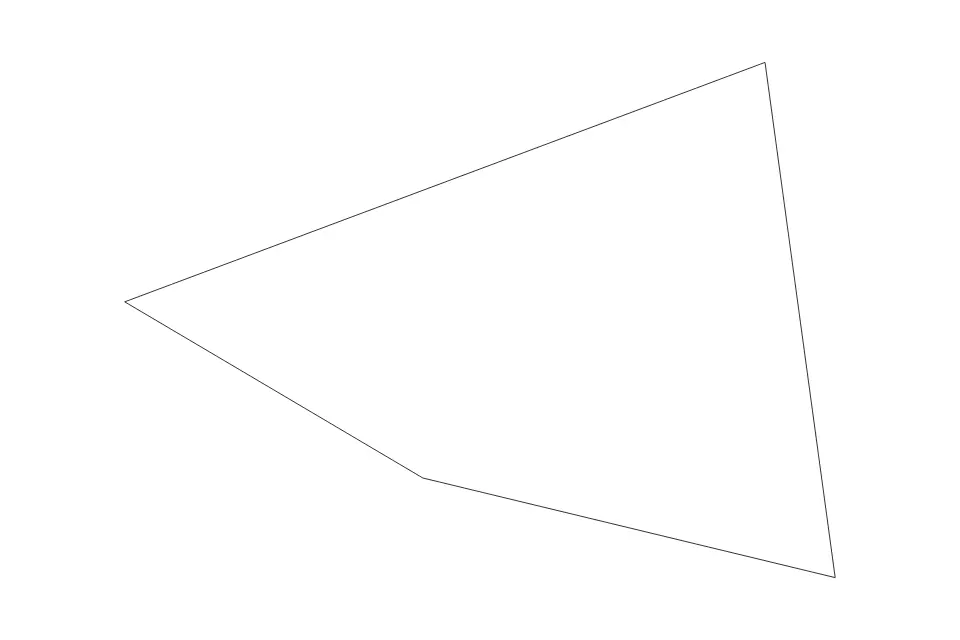 Outline map of Ijuw Administrative Area, Nauru with subdivision borders.