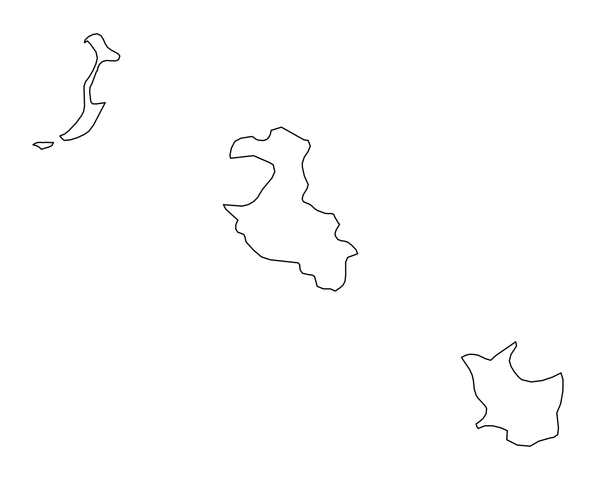 Mapa de contorno de Loyalty Islands, New Caledonia.