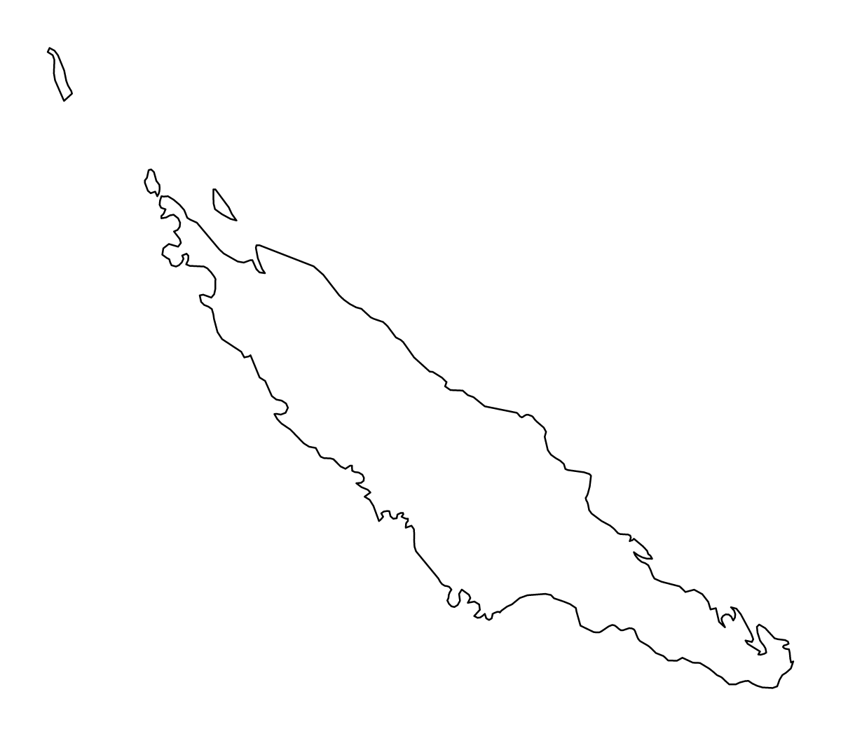 Mapa de contorno de North, New Caledonia.