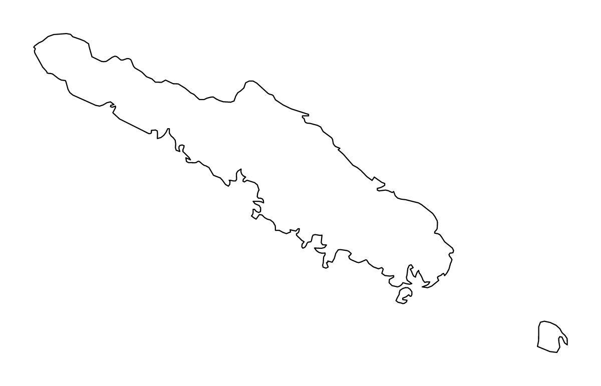 Mapa de contorno de South, New Caledonia.