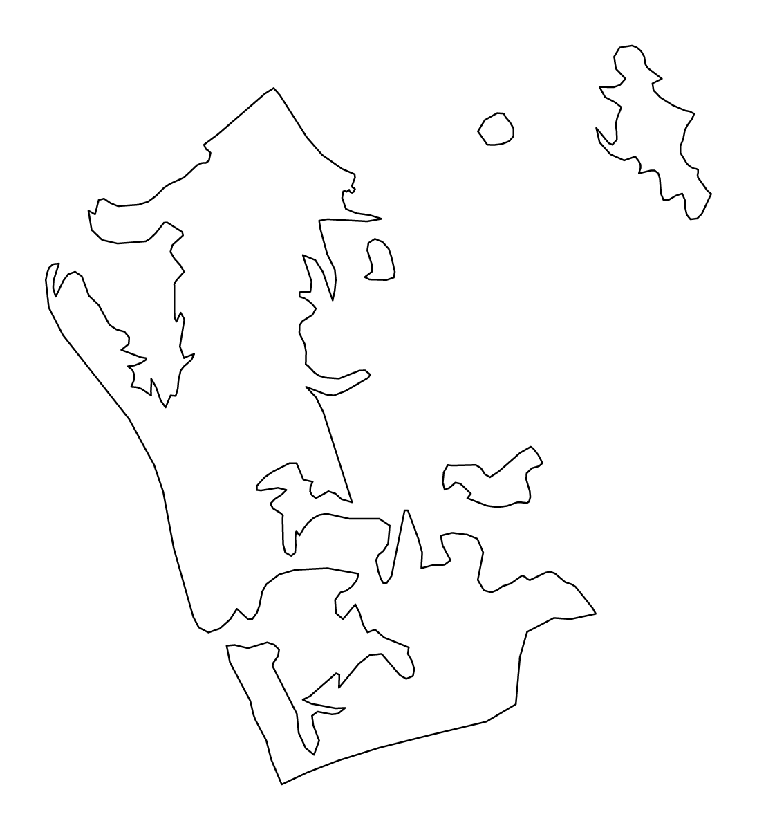 Mapa de contorno de Auckland, New Zealand.