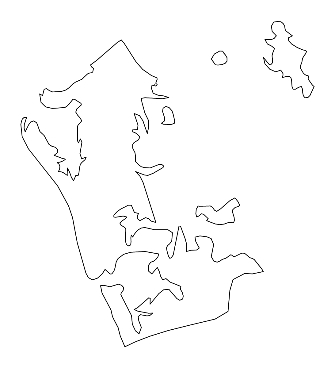 Carte de contour de Auckland, New Zealand.