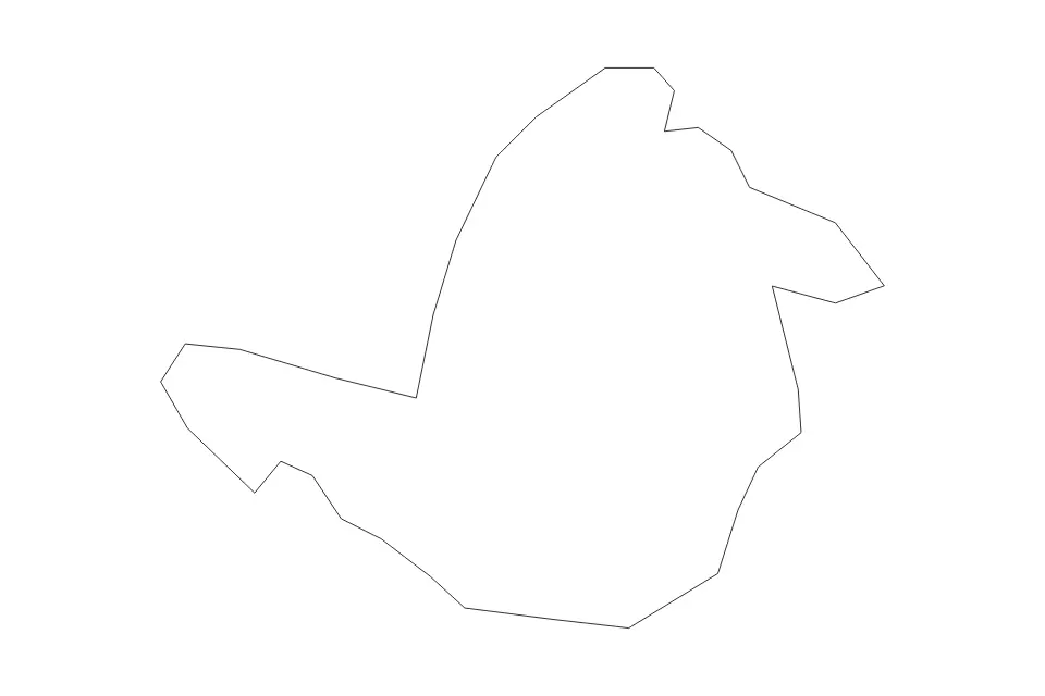 Outline map of Campbell Islands Administrative Area, New Zealand with subdivision borders.