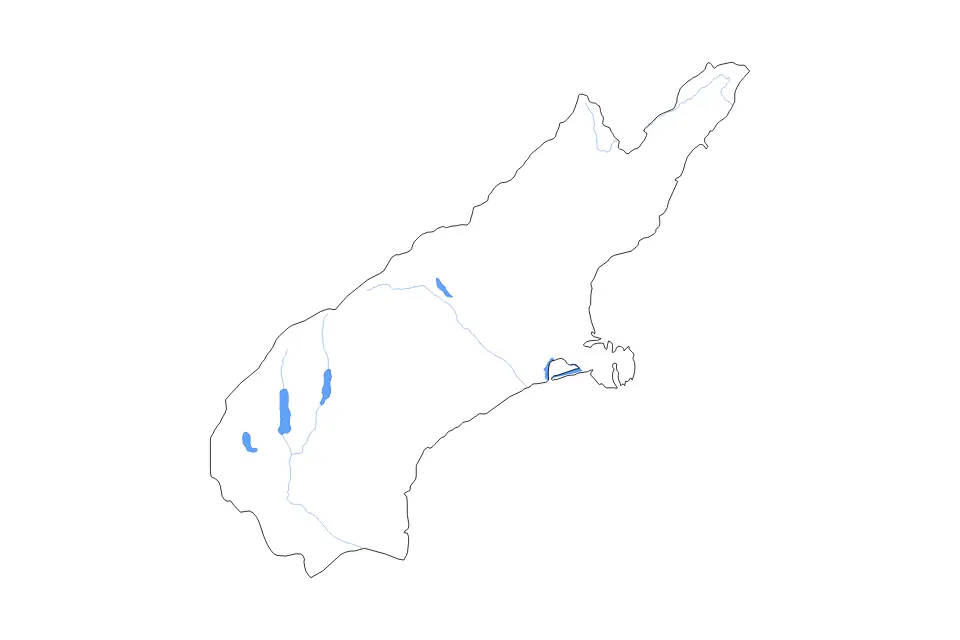 Carte de Canterbury, New Zealand de type contour, lacs et rivières pour Océanie, montrant contour, lacs et rivières avec des éléments hydrographiques comme Lake Pukaki, Lake Coleridge et Lake Ellesmere.