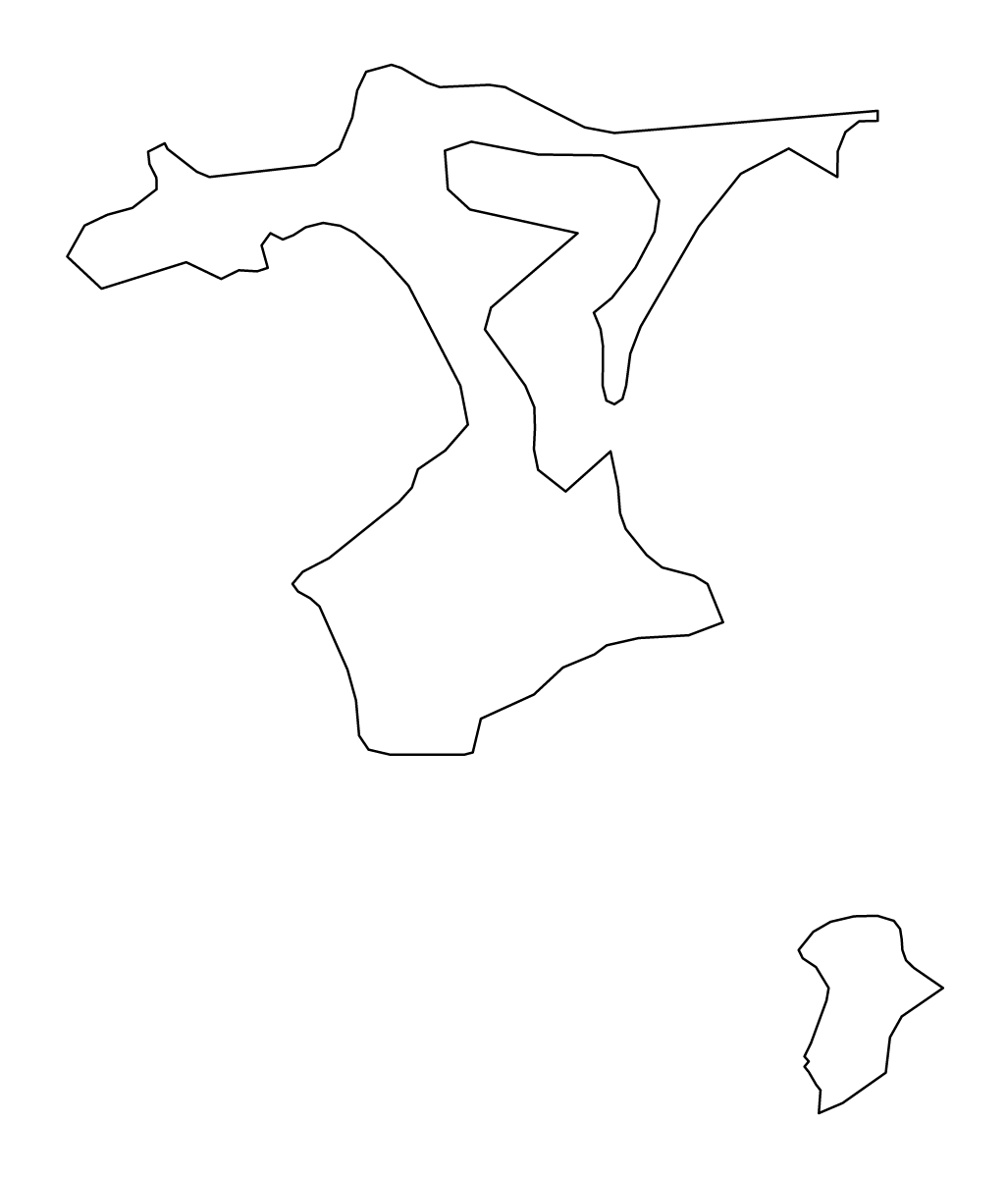 Mapa de contorno de Chatham Islands, New Zealand.