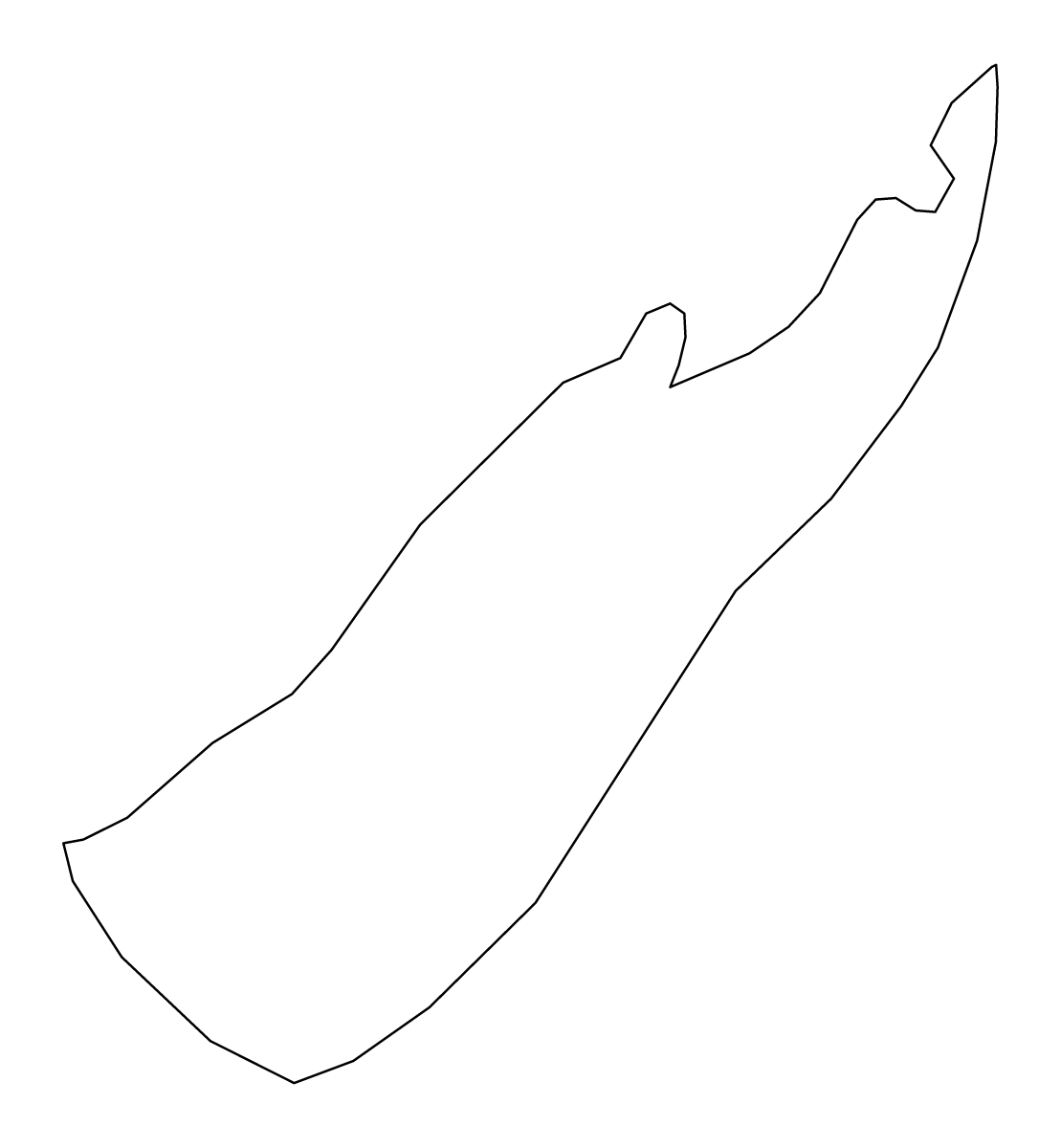 Carte de contour de Nelson, New Zealand.