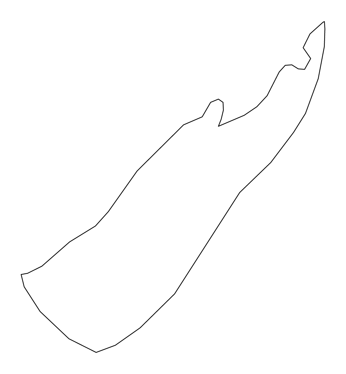 Mapa de contorno de Nelson, New Zealand.