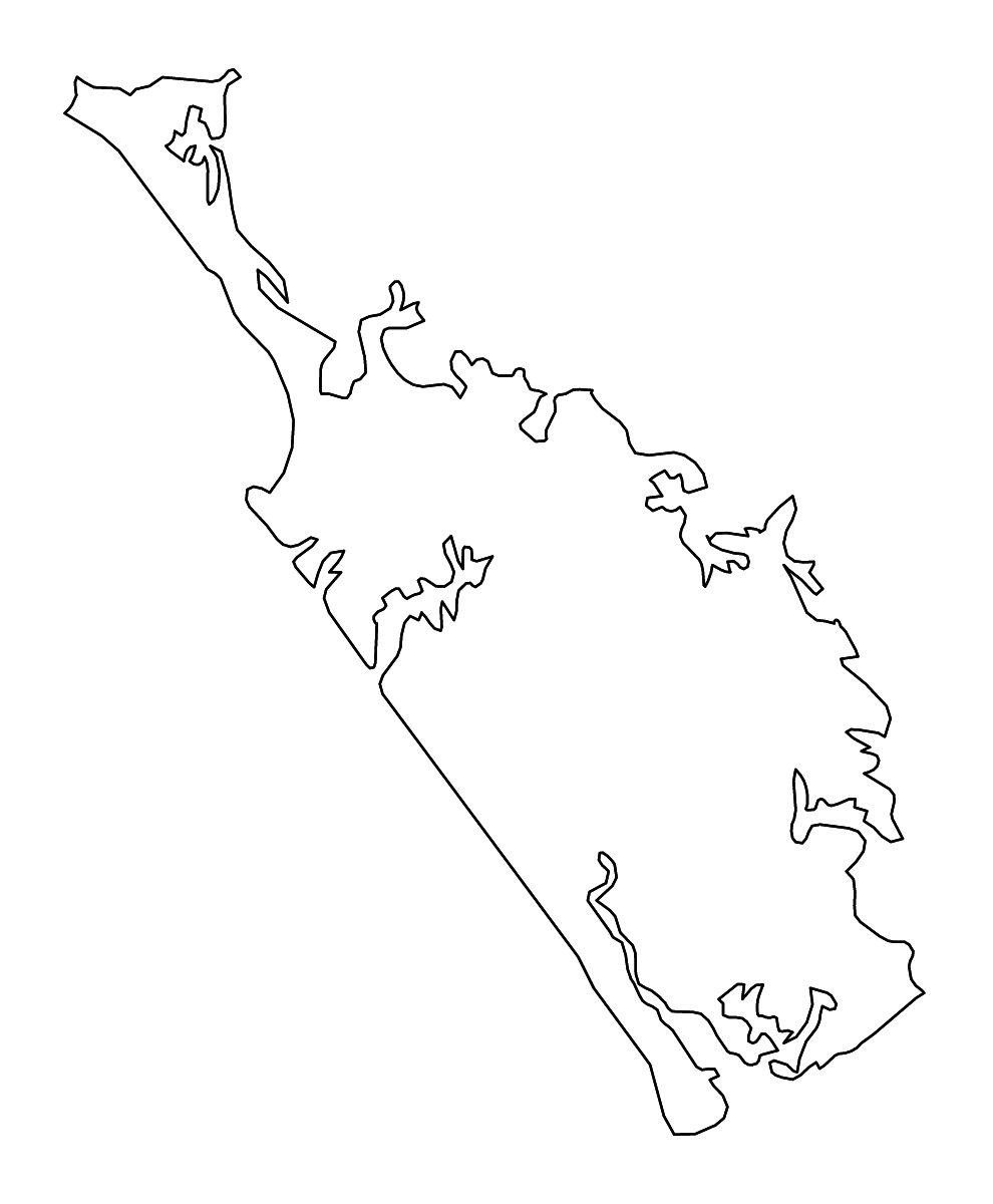 Carte de contour de Northland, New Zealand avec rivières.