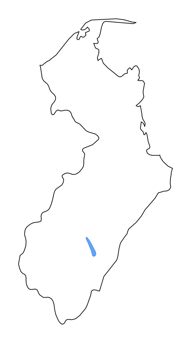 Mapa de contorno de Tasman, New Zealand con lagos y ríos.
