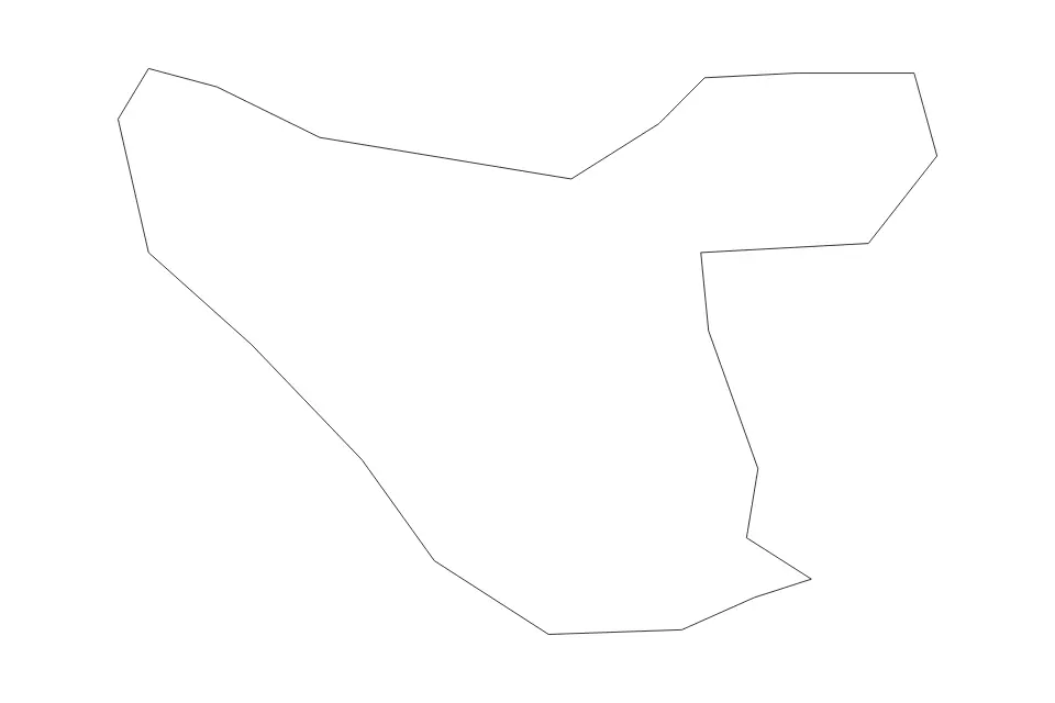 Outline map of Three Kings Islands Administrative Area, New Zealand with subdivision borders.