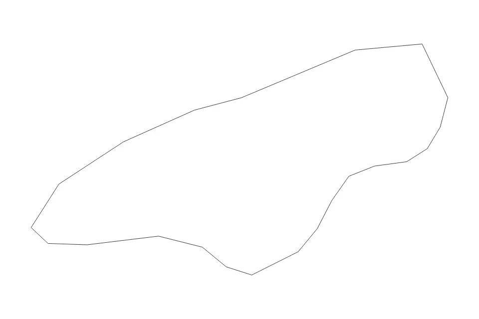 Outline map of Rota Administrative Area, Northern Mariana Islands with subdivision borders.