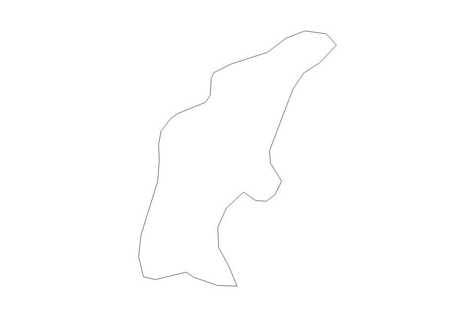 Outline map of Saipan Administrative Area, Northern Mariana Islands with subdivision borders.