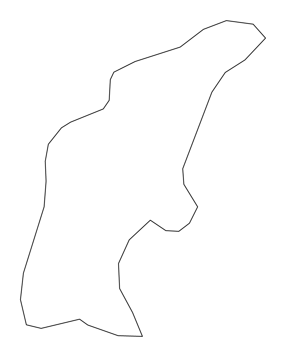 Mapa de contorno de Saipan, Northern Mariana Islands.