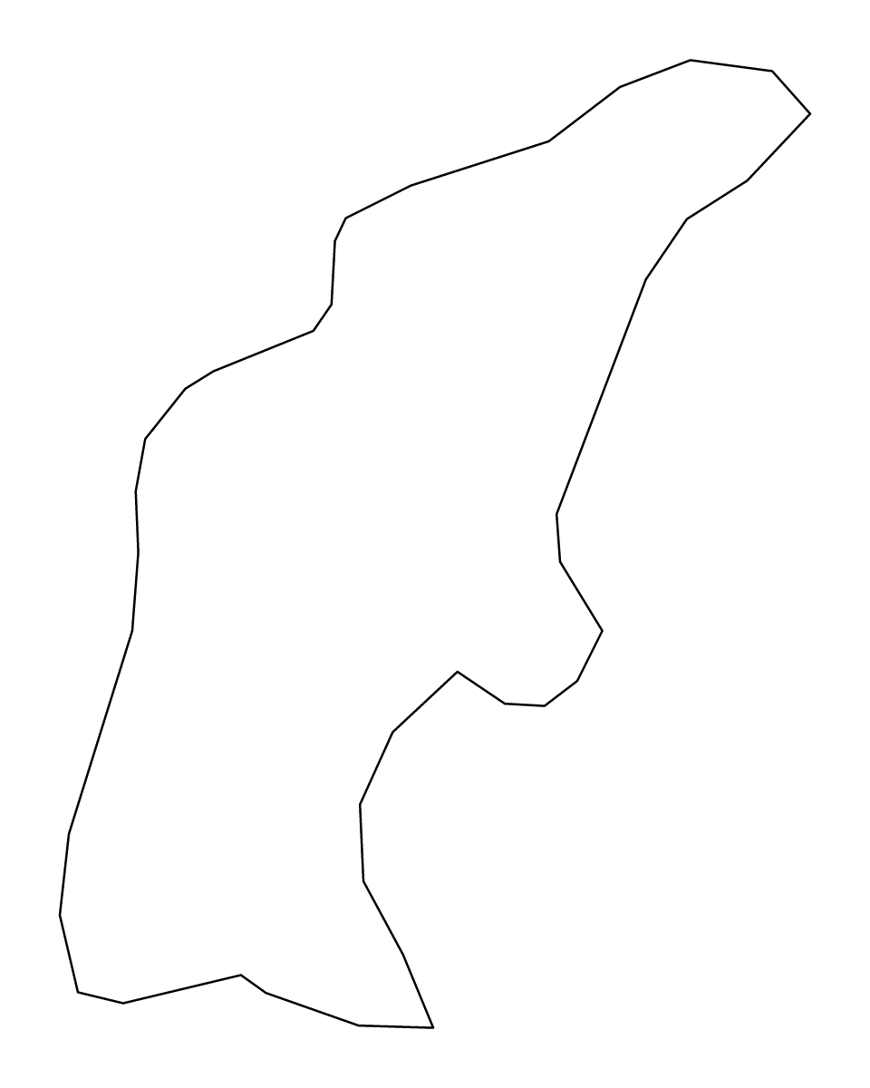 Mapa de contorno de Saipan, Northern Mariana Islands.