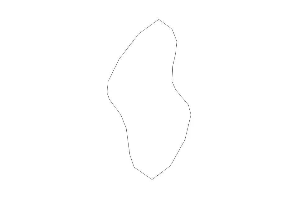 Outline map of Tinian Administrative Area, Northern Mariana Islands with subdivision borders.