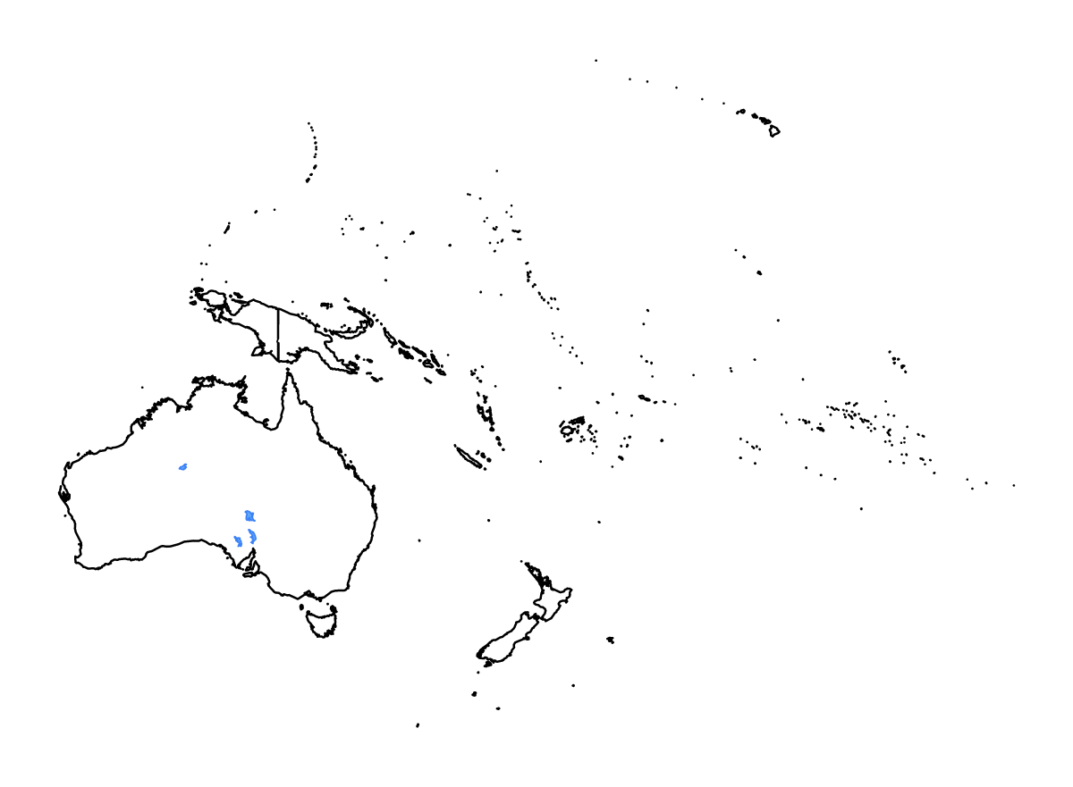 Outline map of Oceania with internal administrative boundaries, lakes, and rivers.