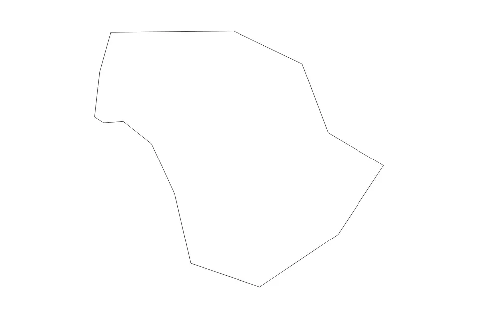 Outline map of Aimeliik Administrative Area, Palau with subdivision borders.