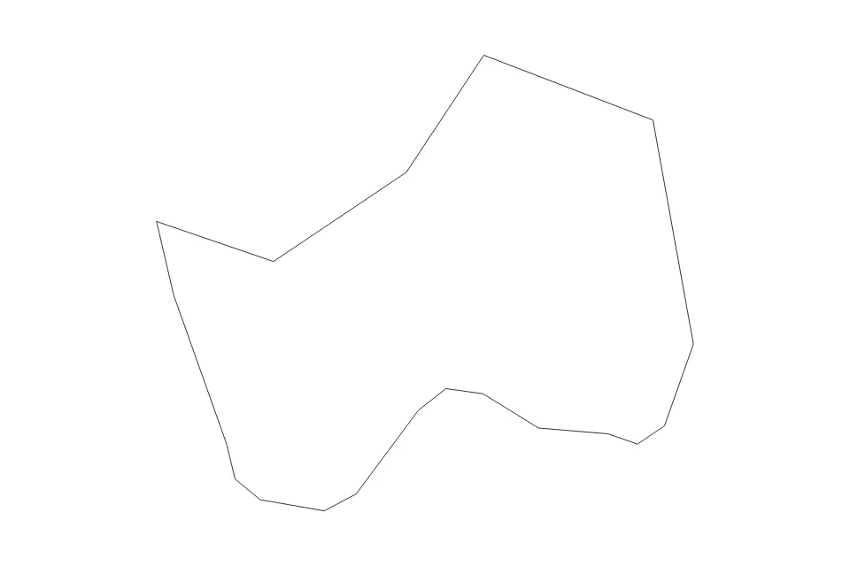 Outline map of Airai Administrative Area, Palau with subdivision borders.