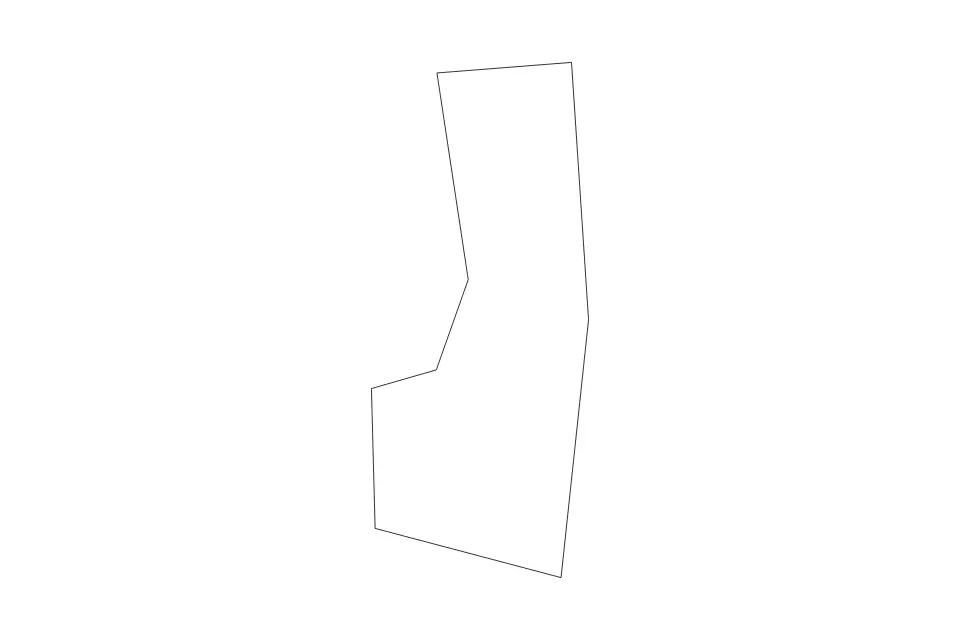 Outline map of Ngaraard Administrative Area, Palau with subdivision borders.