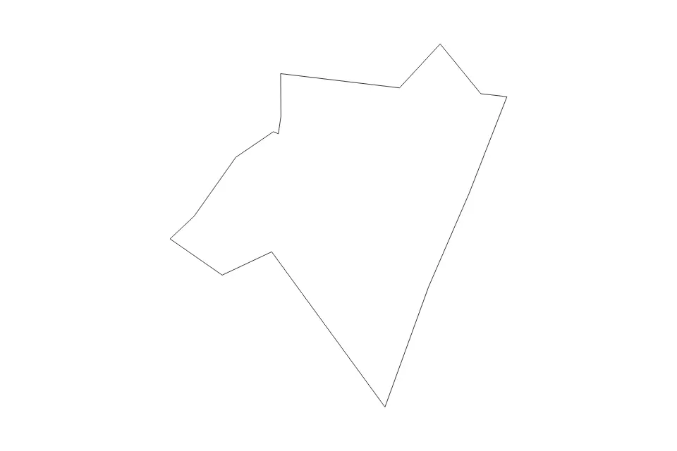 Outline map of Ngeremlengui Administrative Area, Palau with subdivision borders.