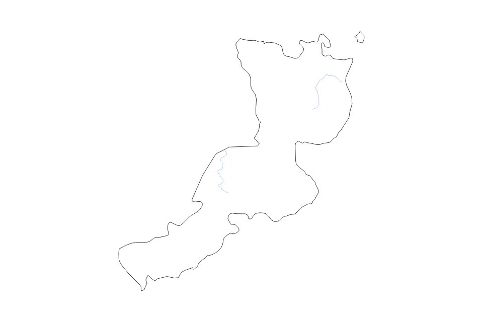 Carte de East New Britain, Papua New Guinea de type contour et rivières pour Océanie, montrant contour et rivières avec des limites nettes.