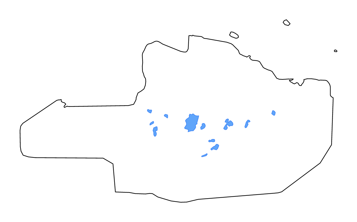 Mapa de contorno de East Sepik, Papua New Guinea con lagos y ríos.