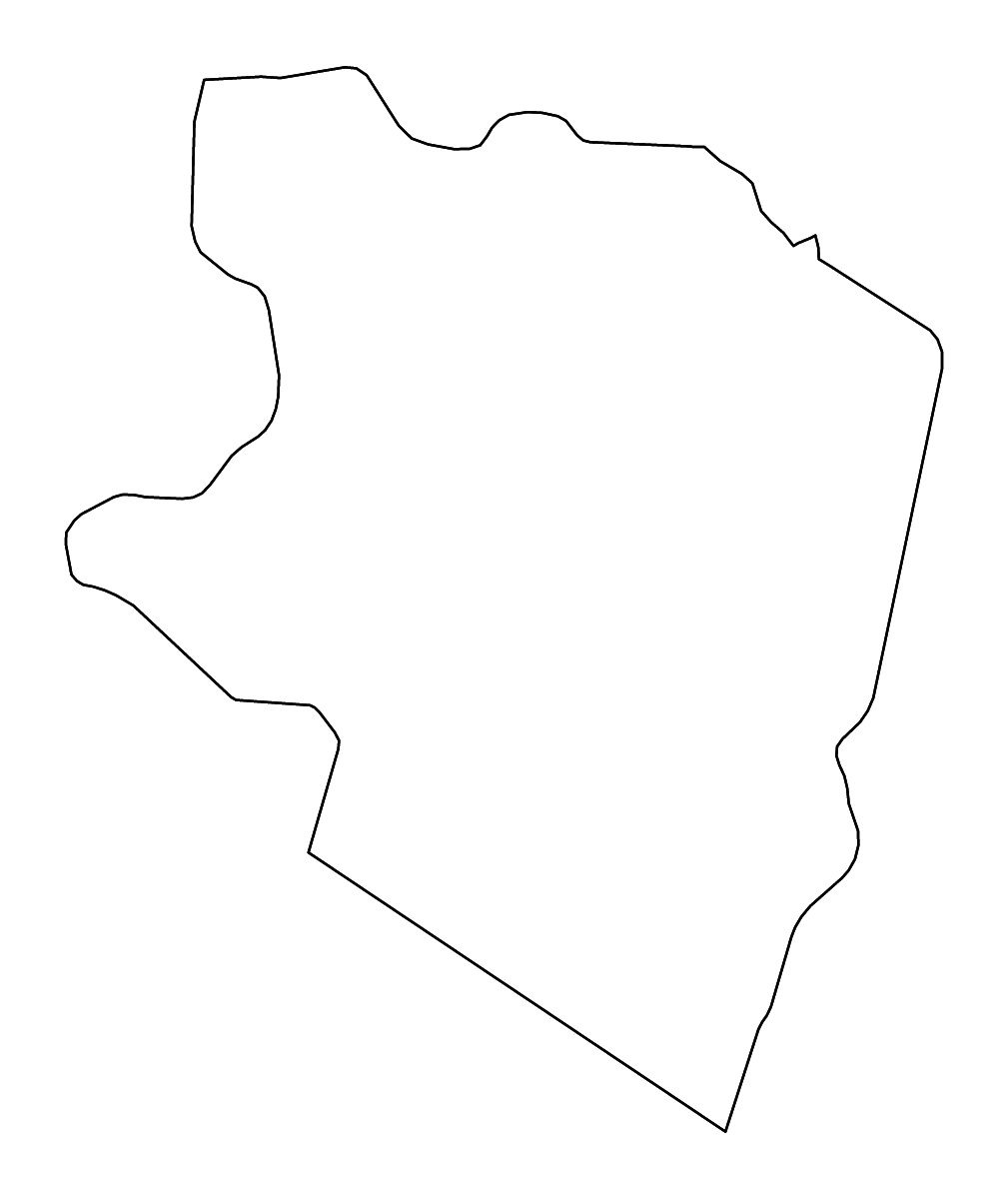 Outline map of Eastern Highlands, Papua New Guinea with rivers.