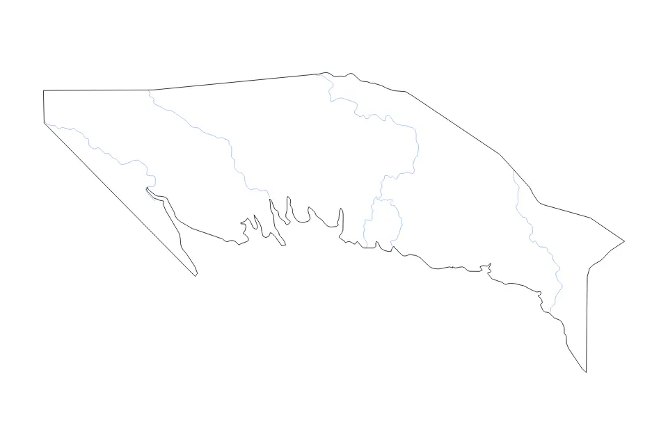 Mapa de Gulf, Papua New Guinea de tipo contorno y ríos para Oceanía, con contorno y ríos con límites limpios.