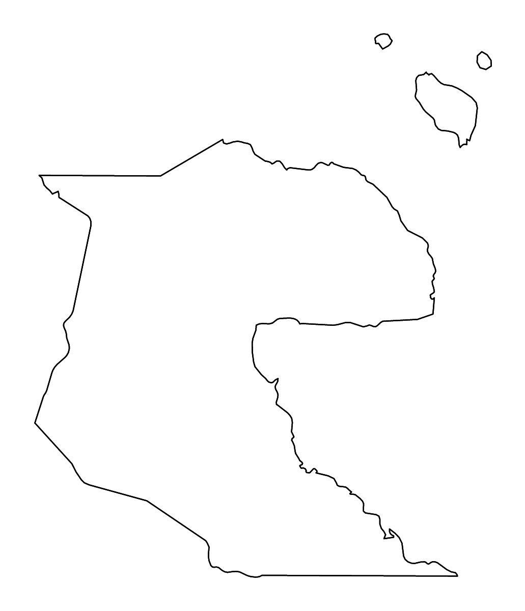 Mapa de contorno de Morobe, Papua New Guinea con ríos.