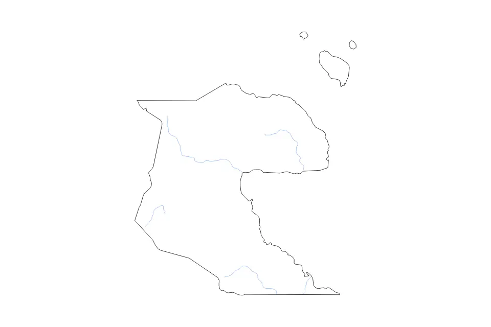 Mapa de Morobe, Papua New Guinea de tipo contorno y ríos para Oceanía, con contorno y ríos con límites limpios.
