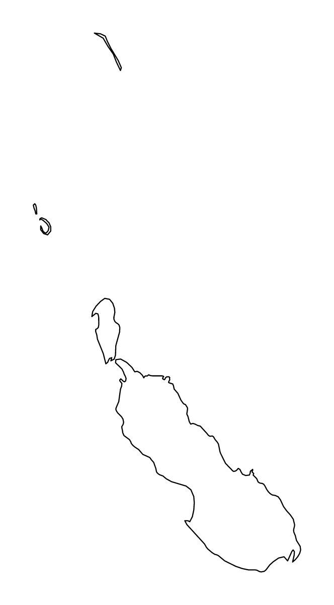 Mapa de contorno de of Bougainville, Papua New Guinea.