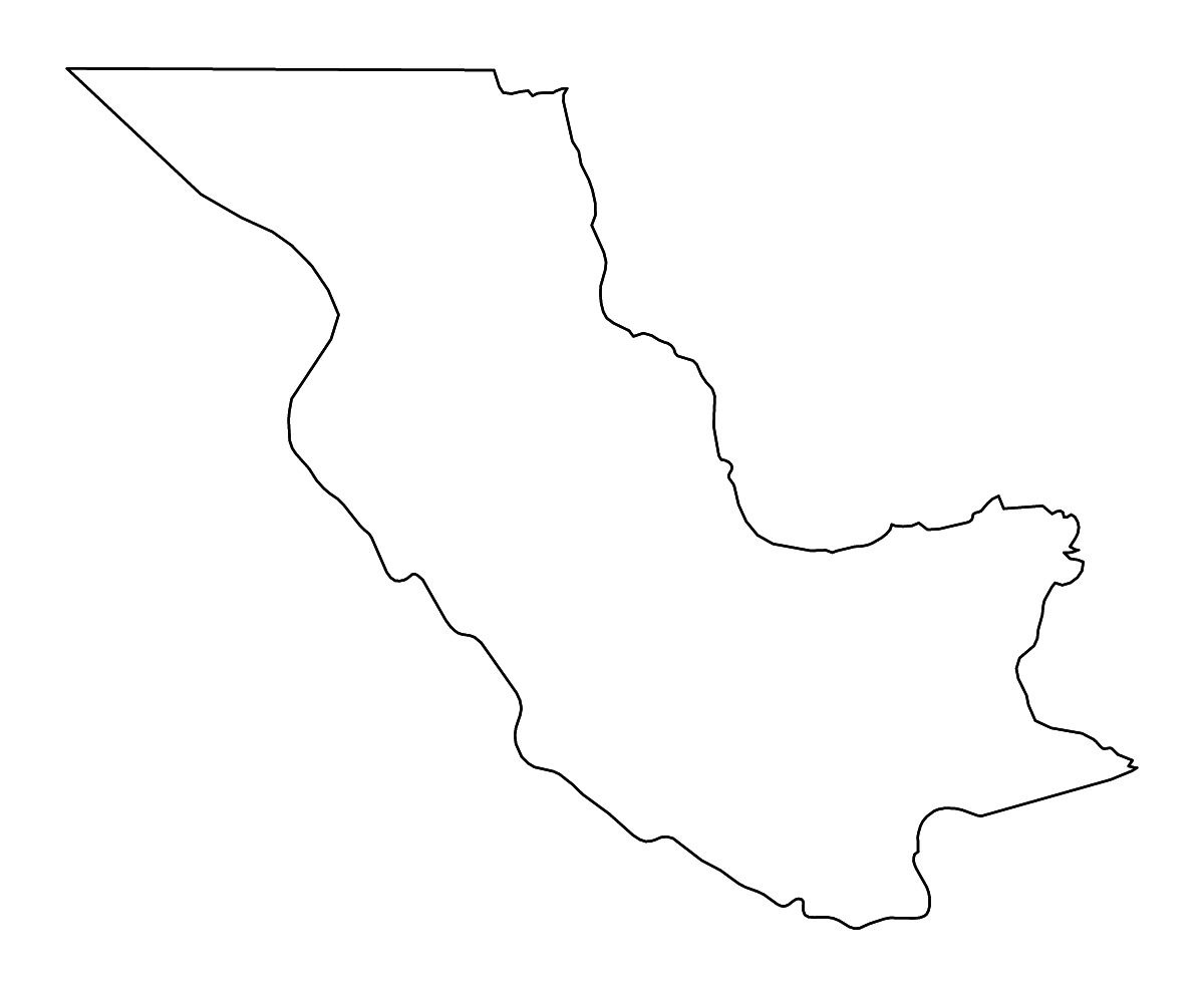 Mapa de contorno de Oro, Papua New Guinea con ríos.