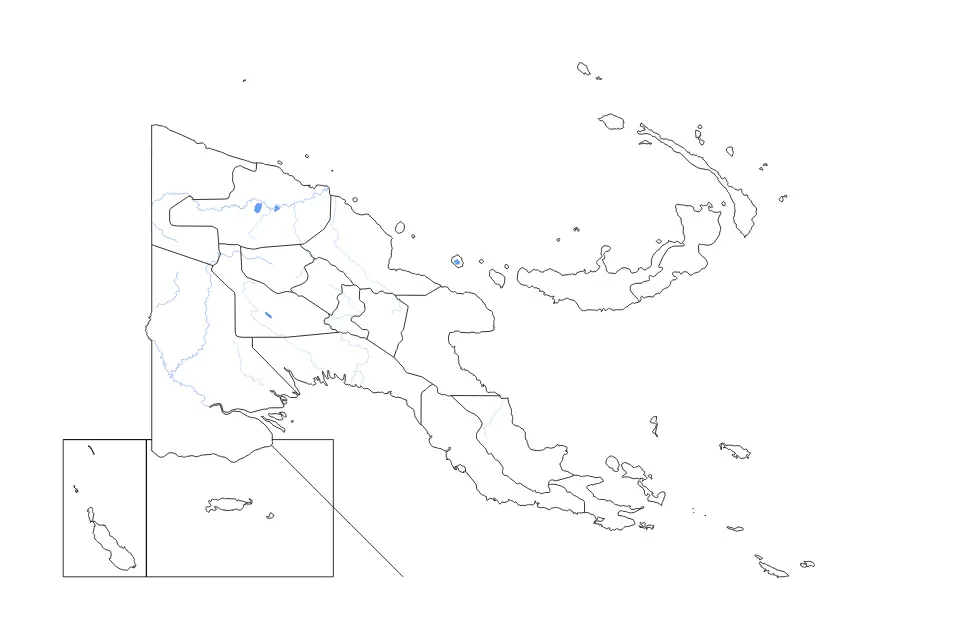 Vista previa del mapa de contorno de Papua New Guinea