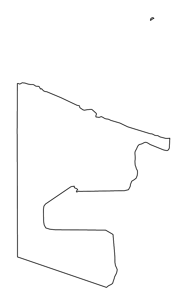 Mapa de contorno de Sandaun, Papua New Guinea con ríos.
