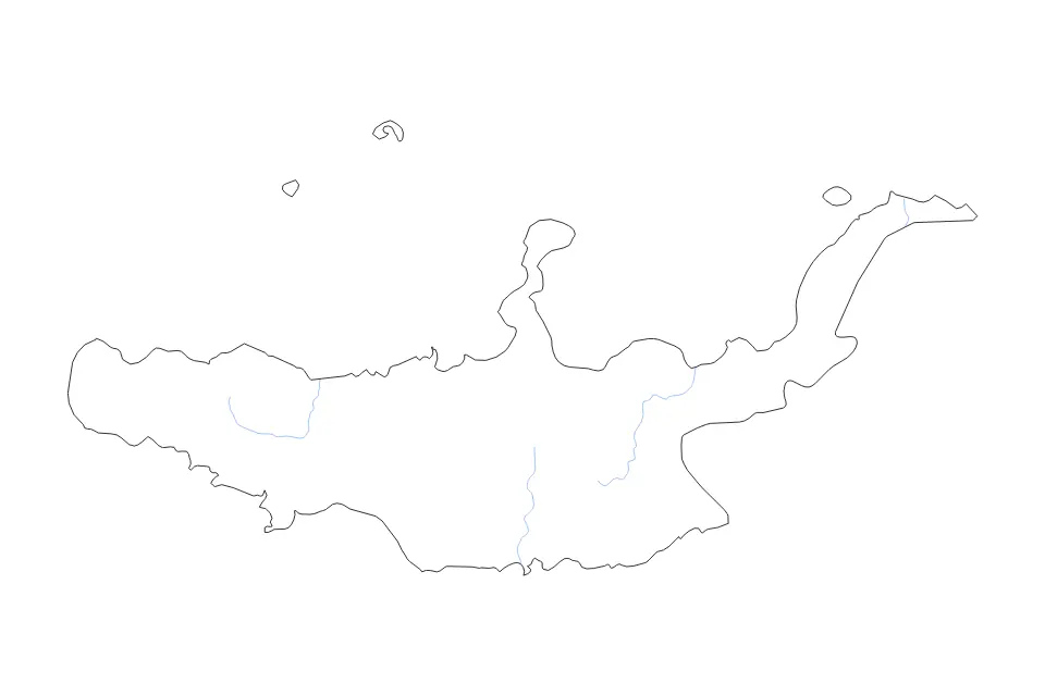 Carte de West New Britain, Papua New Guinea de type contour et rivières pour Océanie, montrant contour et rivières avec des limites nettes.