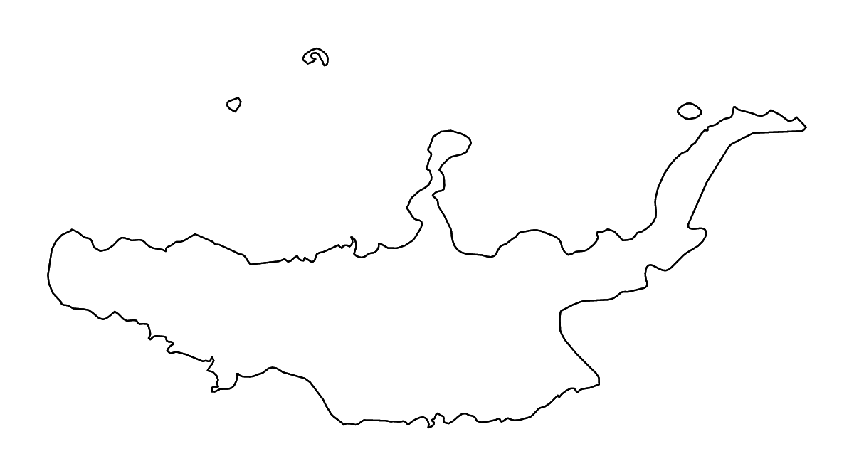 Mapa de contorno de West New Britain, Papua New Guinea con ríos.